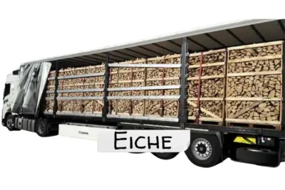 LKW-Ladung Brennholz - Eiche - 30/33 cm - kammergetrocknet - 2 RM Paletten